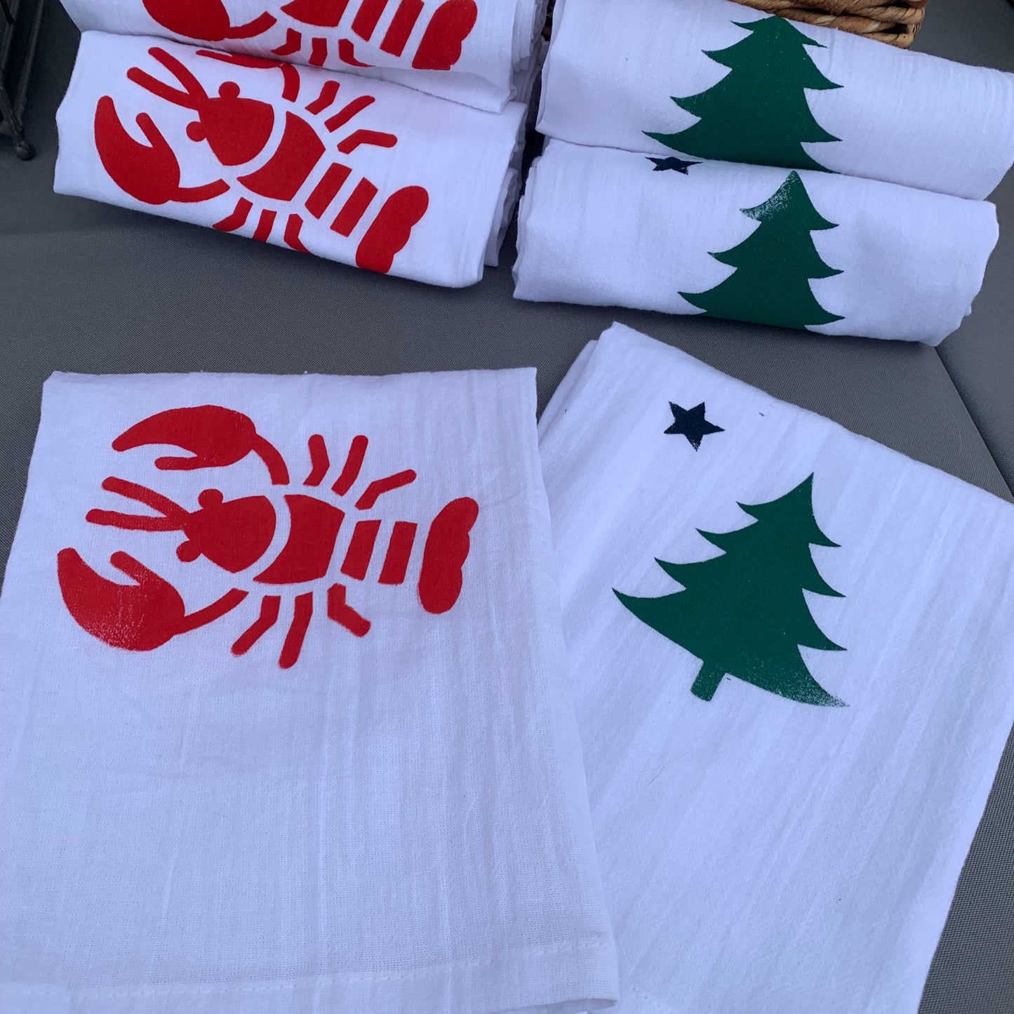 Maine State Flag Tea Towel